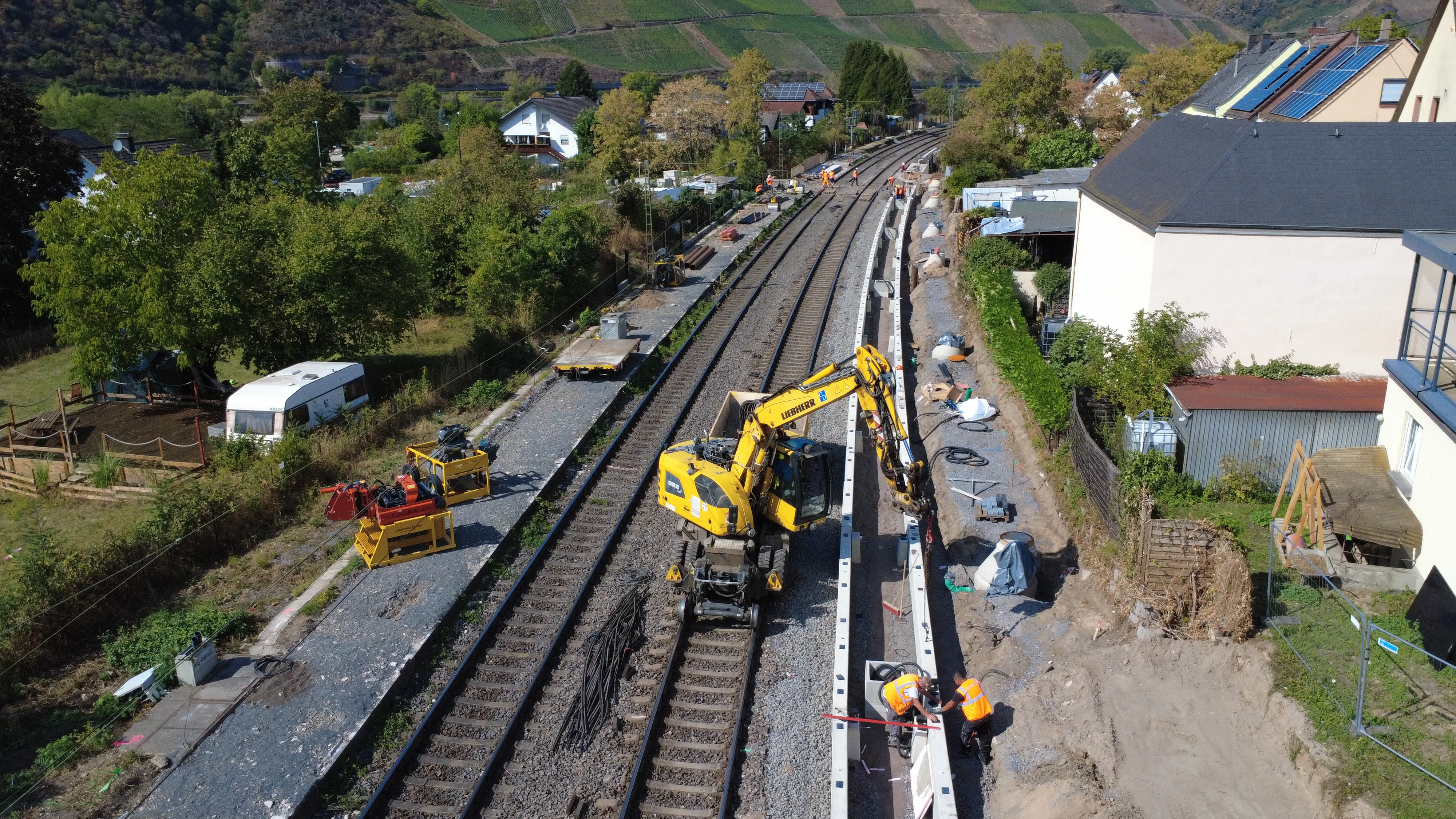 Verkehrsstation Filsen — Bahnbaustelle aus der Luft